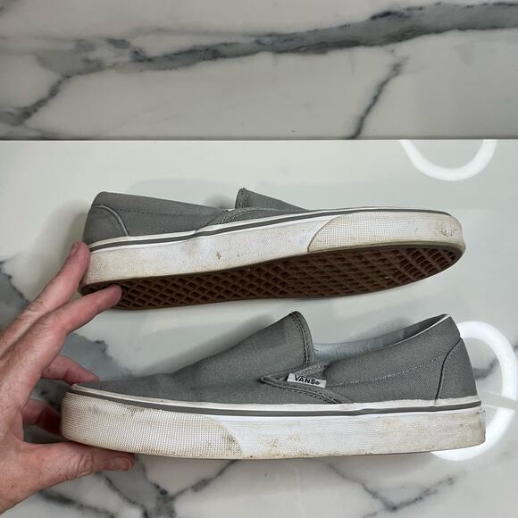 Vans Unisex Classic Gray Slip-on Shoes Men Sz 6 Women Sz 7.5 Old Skool Skater - Picture 8 of 9